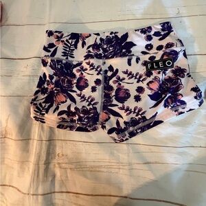 Fleo Women's Athletic Shorts - Purple Floral Design